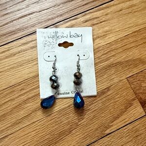Willow Bay Silver and Blue Crystal Drop Earrings